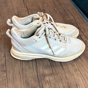 adidas Golf Off-White/Tan Low-Top Athletic Sneakers